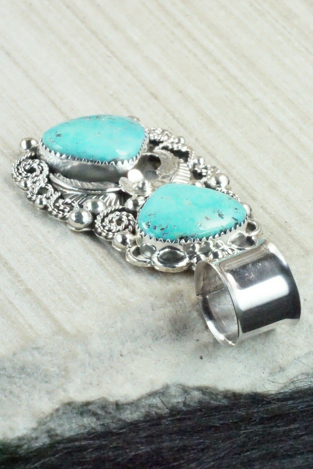 Turquoise and Sterling Silver Pendant - Shirley Largo