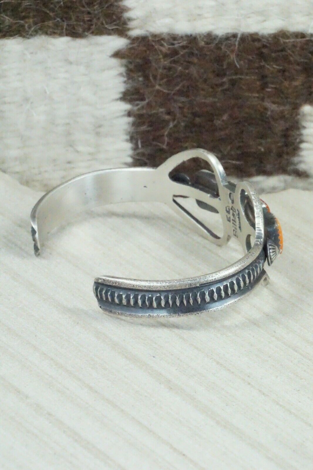 Spiny Oyster and Sterling Silver Bracelet - Eva & Linberg Billah