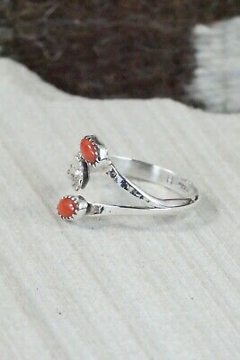 Coral and Sterling Silver Ring - Harris Largo - 8.75
