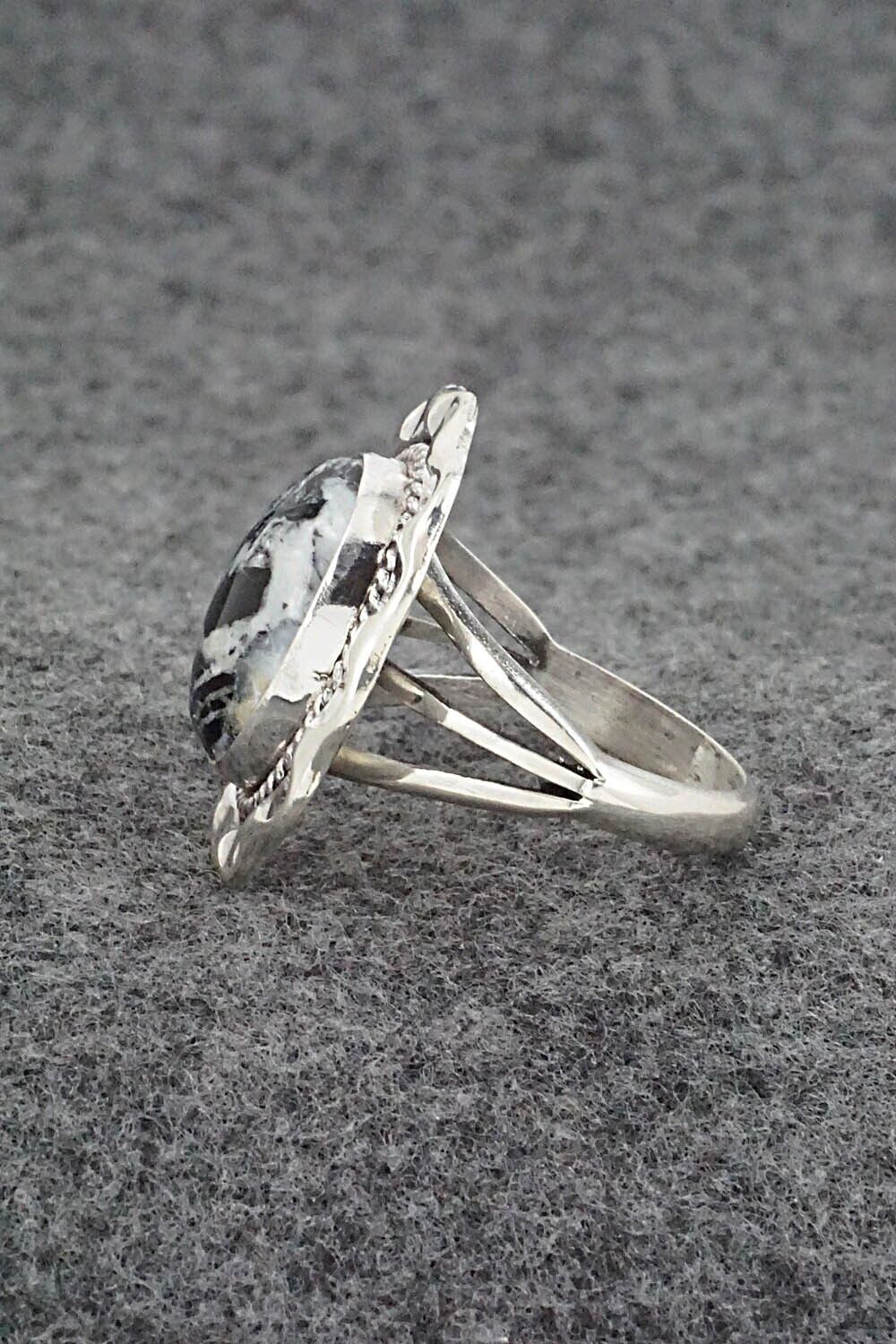 White Buffalo & Sterling Silver Ring - Samuel Yellowhair - Size 8.75