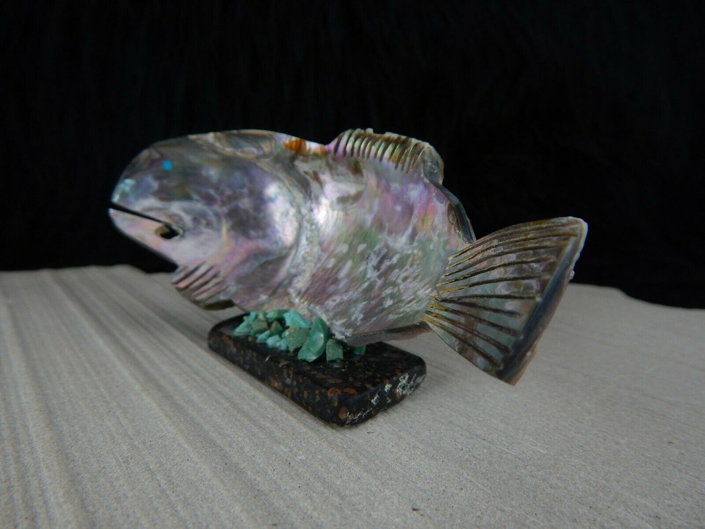 Fish Zuni Fetish Carving - Bernard Laiwakete - High Lonesome Trading