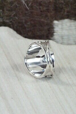 Turquoise, Coral & Sterling Silver Ring - Jeanette Saunders - Size 12