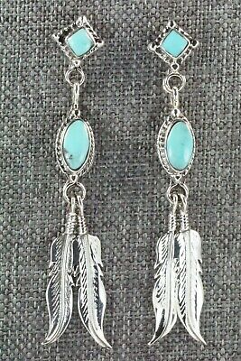 Turquoise & Sterling Silver Earrings - Shania Henio