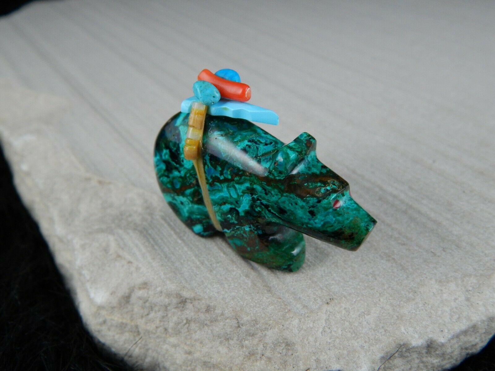 Bear Zuni Fetish Carving - Donovan Laiwakete - High Lonesome Trading