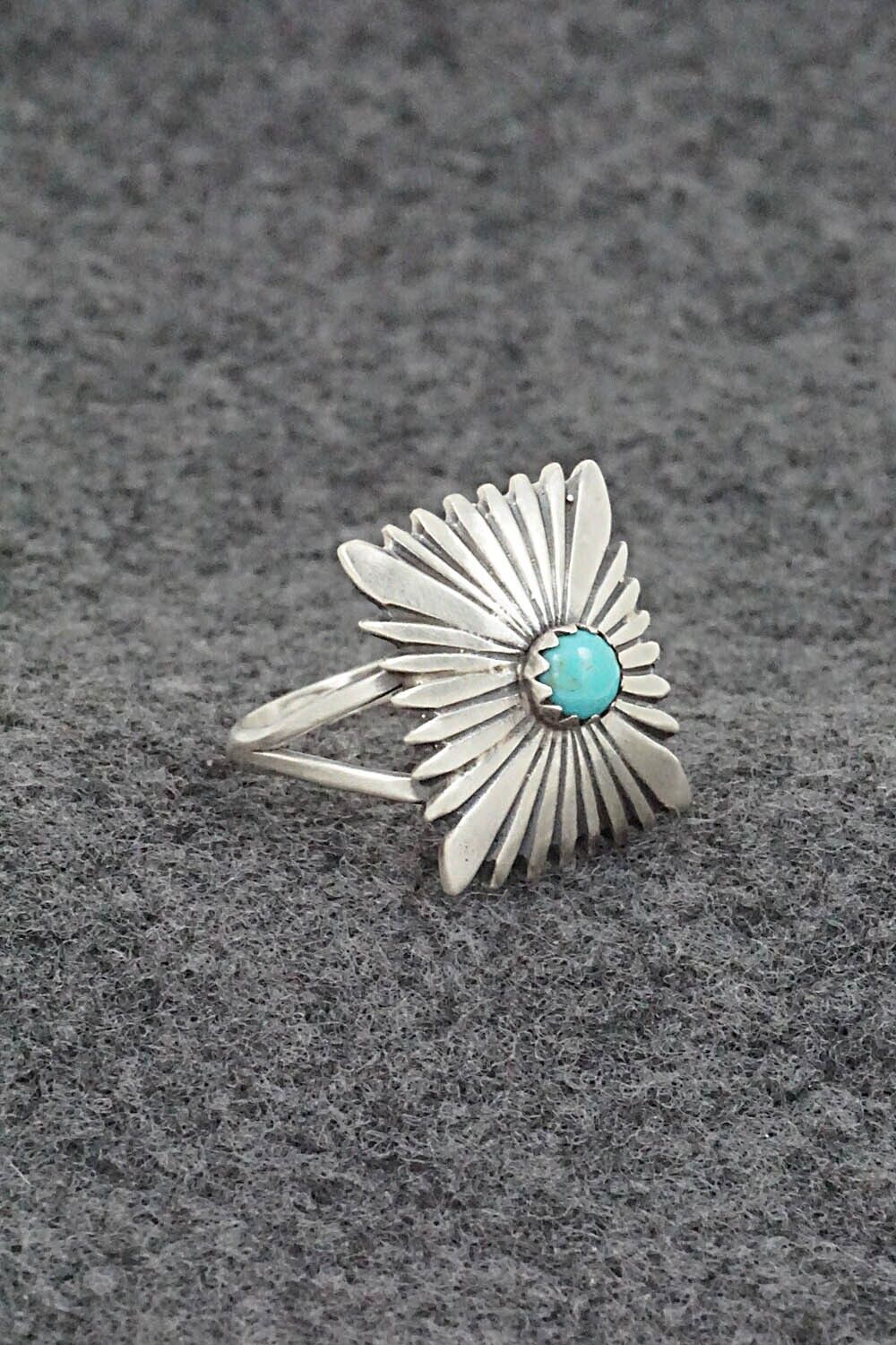 Turquoise & Sterling Silver Ring - Jamie Saunders - Size 8