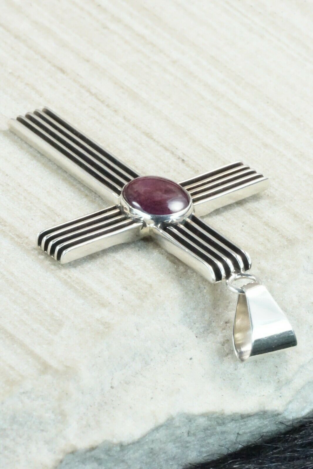 Spiny Oyster & Sterling Silver Pendant - Francis Jones