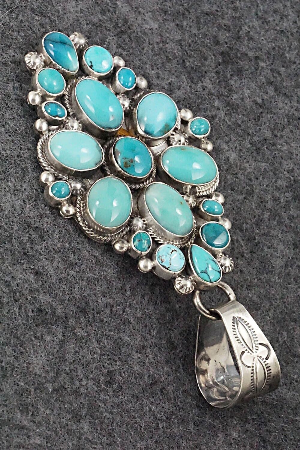 Turquoise and Sterling Silver Pendant - Annie Hoskie