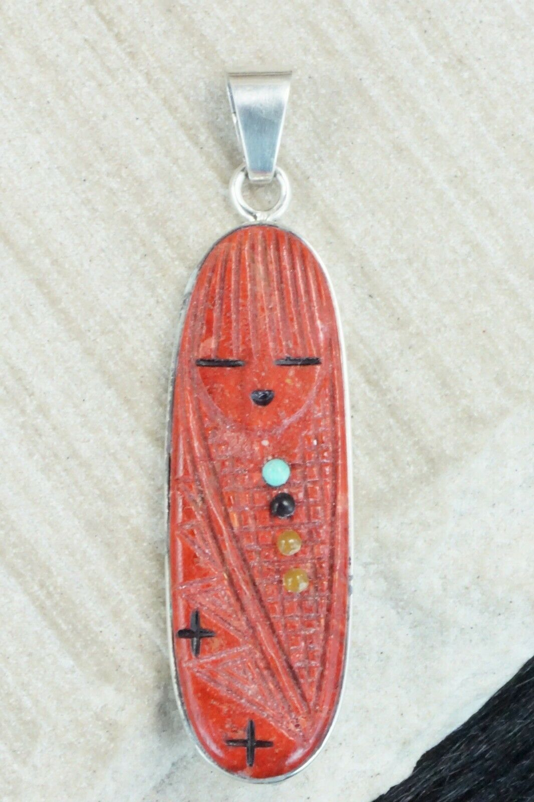 Spiny Oyster & Sterling Silver Pendant - Stuart Quandelacy