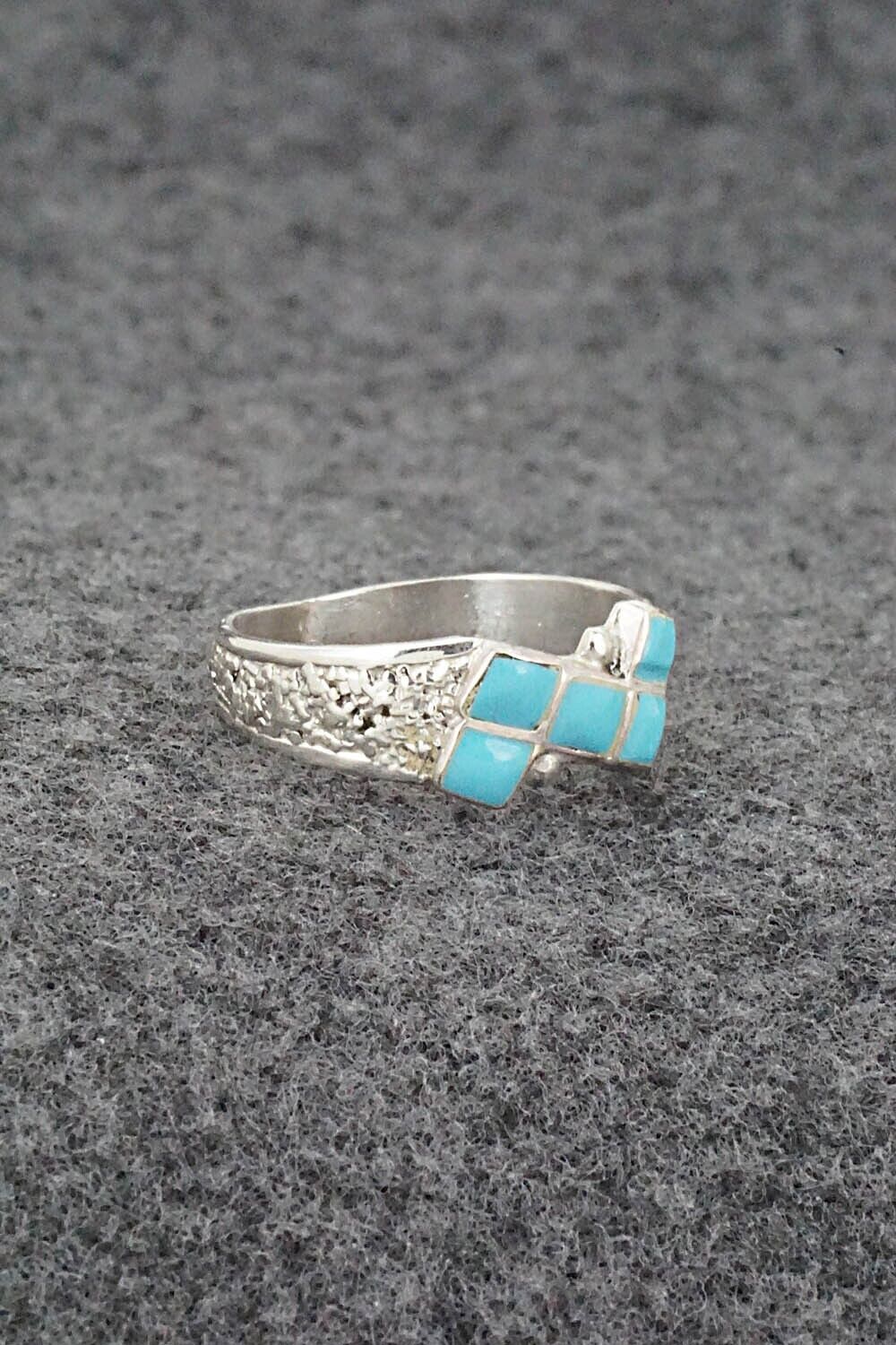 Turquoise & Sterling Silver Ring - Bonnie Quam - Size 8