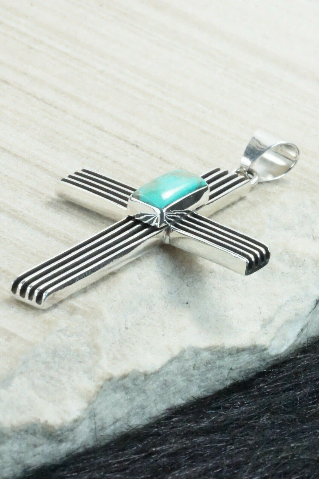 Turquoise & Sterling Silver Pendant - Francis Jones