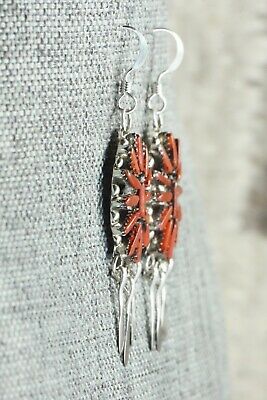 Coral & Sterling Silver Earrings - George Peina