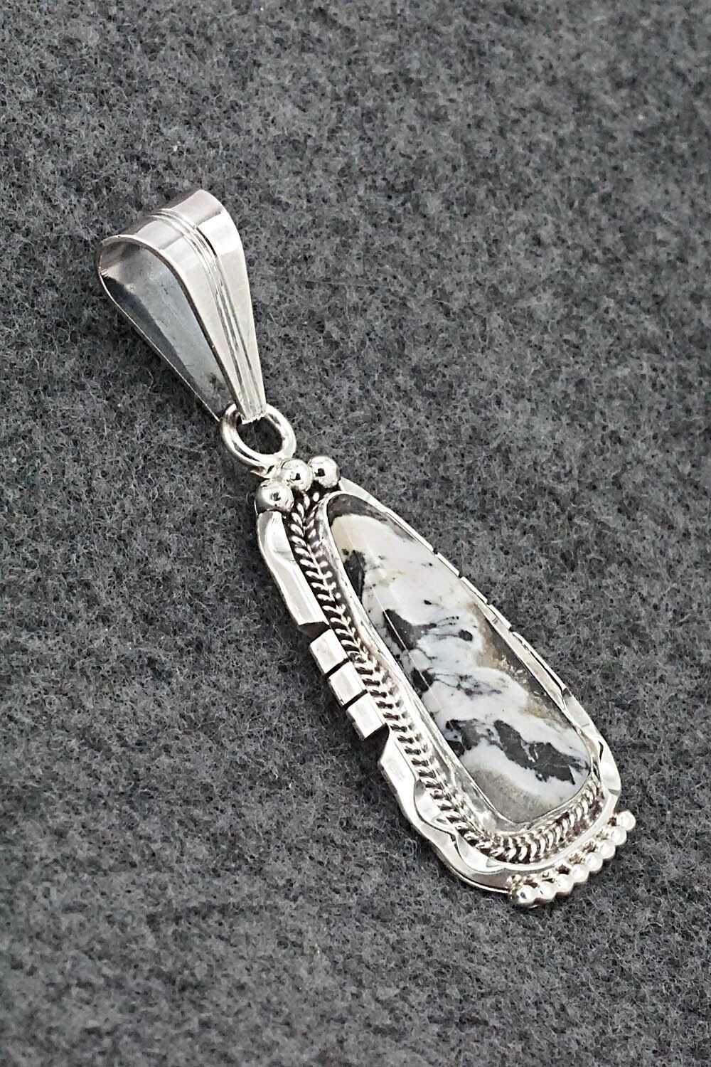 White Buffalo & Sterling Silver Pendant - Samuel Yellowhair