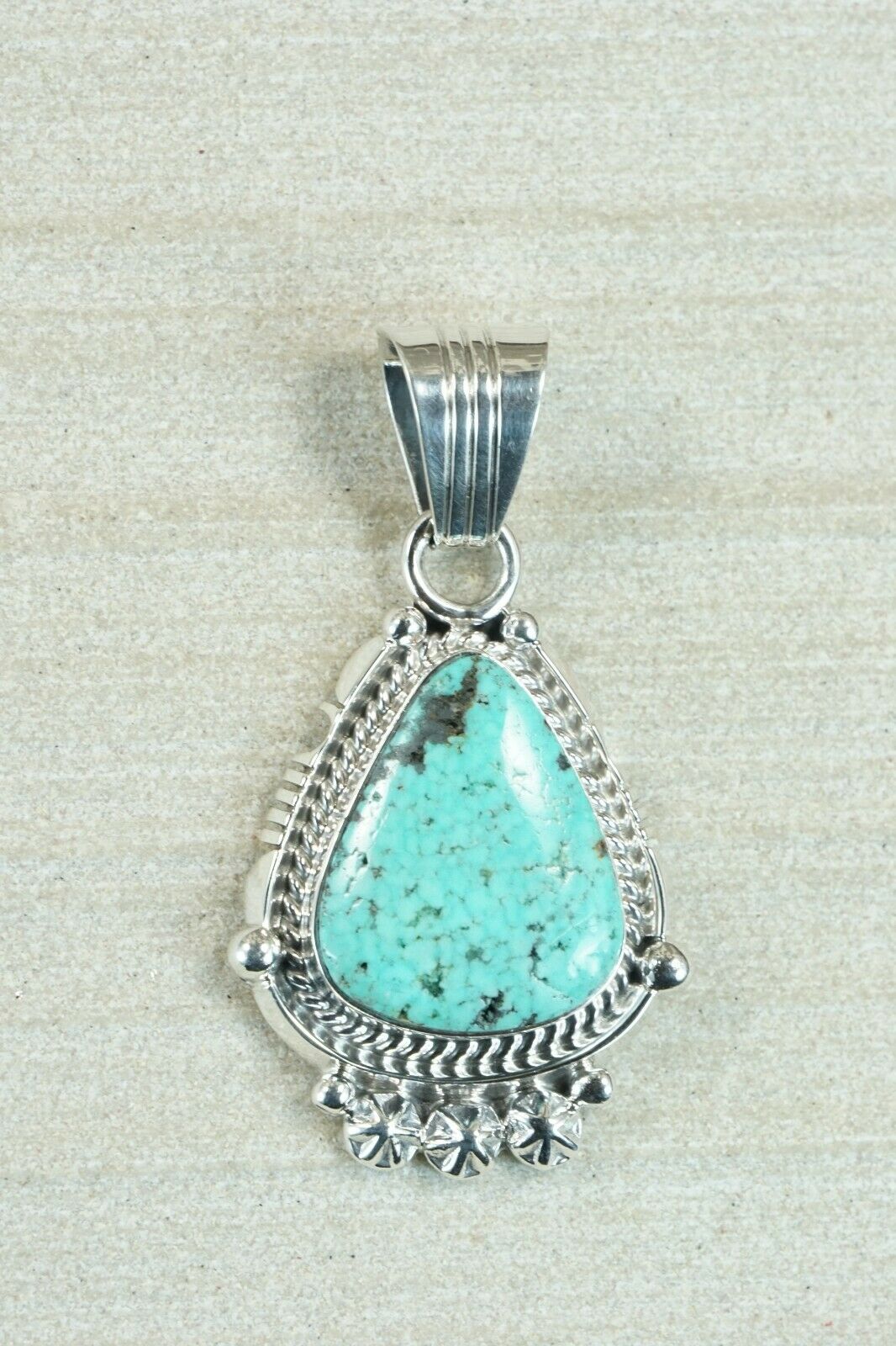Navajo Turquoise and Sterling Silver Pendant - Bobby Platero