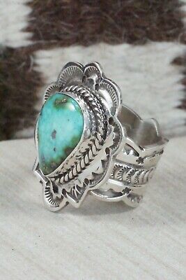 Turquoise and Sterling Silver Ring - Leonard Maloney - Size 10.5