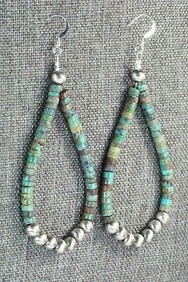 Turquoise & Sterling Silver Earrings - Doreen Jake - High Lonesome Trading
