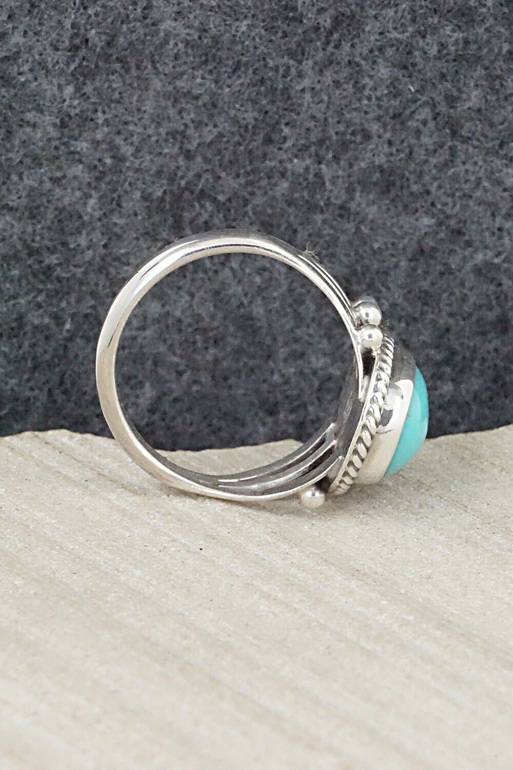 Turquoise & Sterling Silver Ring - Alice Rose Saunders - Size 8