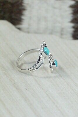 Navajo Turquoise and Sterling Silver Ring - Etta Belin - Size 10