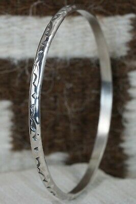 Navajo Sterling Silver Bangle Cuff - Elaine Tahe