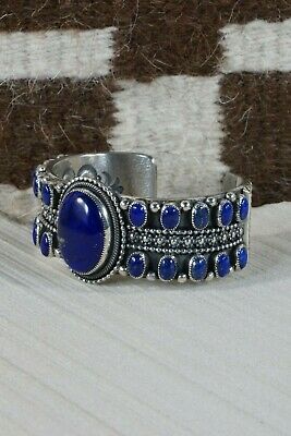 Navajo Lapis & Sterling Silver Bracelet - Myron Etsitty - High Lonesome Trading
