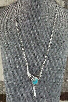 Turquoise & Sterling Silver Necklace - Lee Shorty