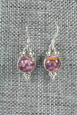 Spiny Oyster and Sterling Silver Earrings - Elaine Shirley
