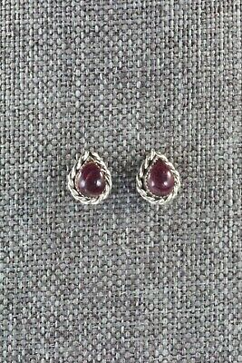 Spiny Oyster and Sterling Silver Earrings - LeAnder Cachini - High Lonesome Trading