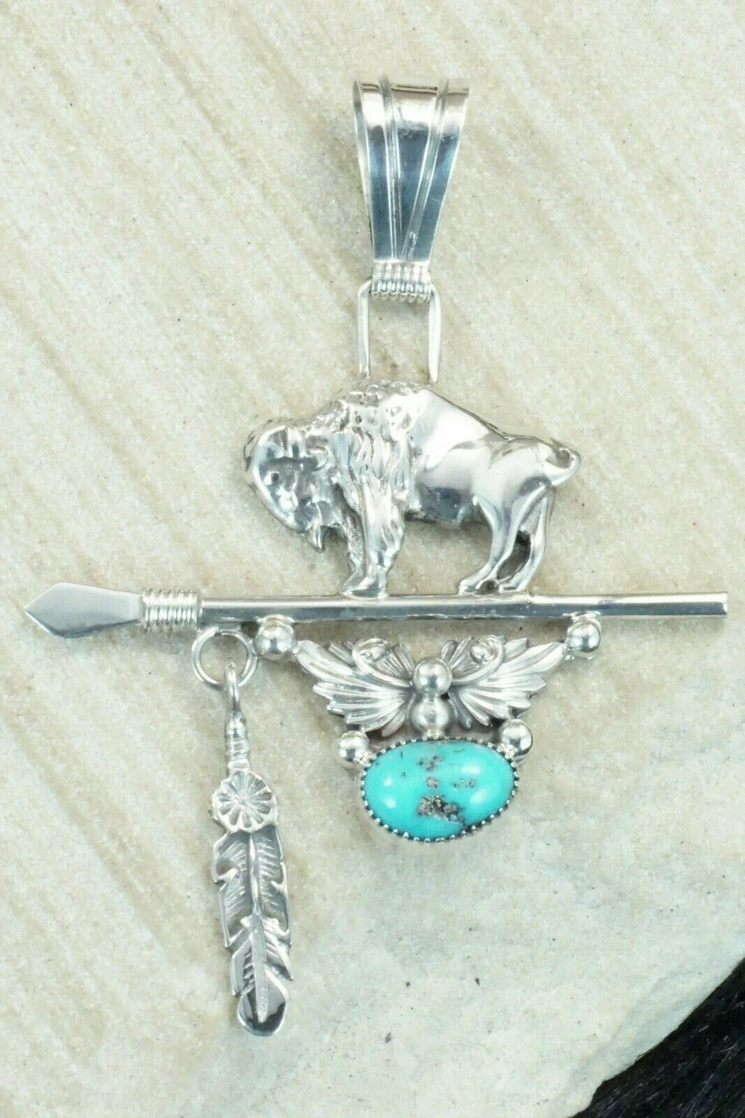 Turquoise & Sterling Silver Pendant - Davey Morgan