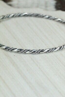 Navajo Sterling Silver Bangle - Elaine Tahe