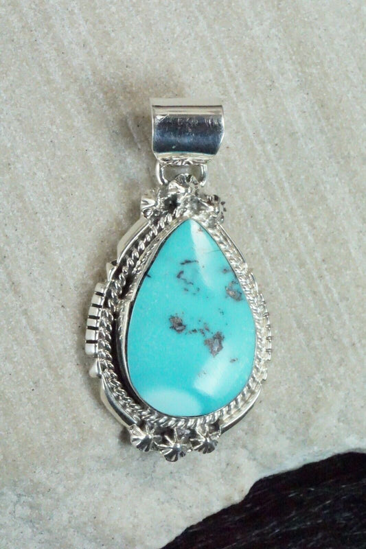 Turquoise & Sterling Silver Pendant - Samuel Yellowhair