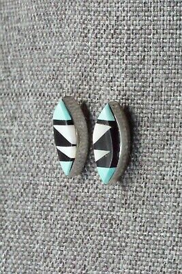 Multi Stone Inlay & Sterling Silver Earrings - Monica Johnson