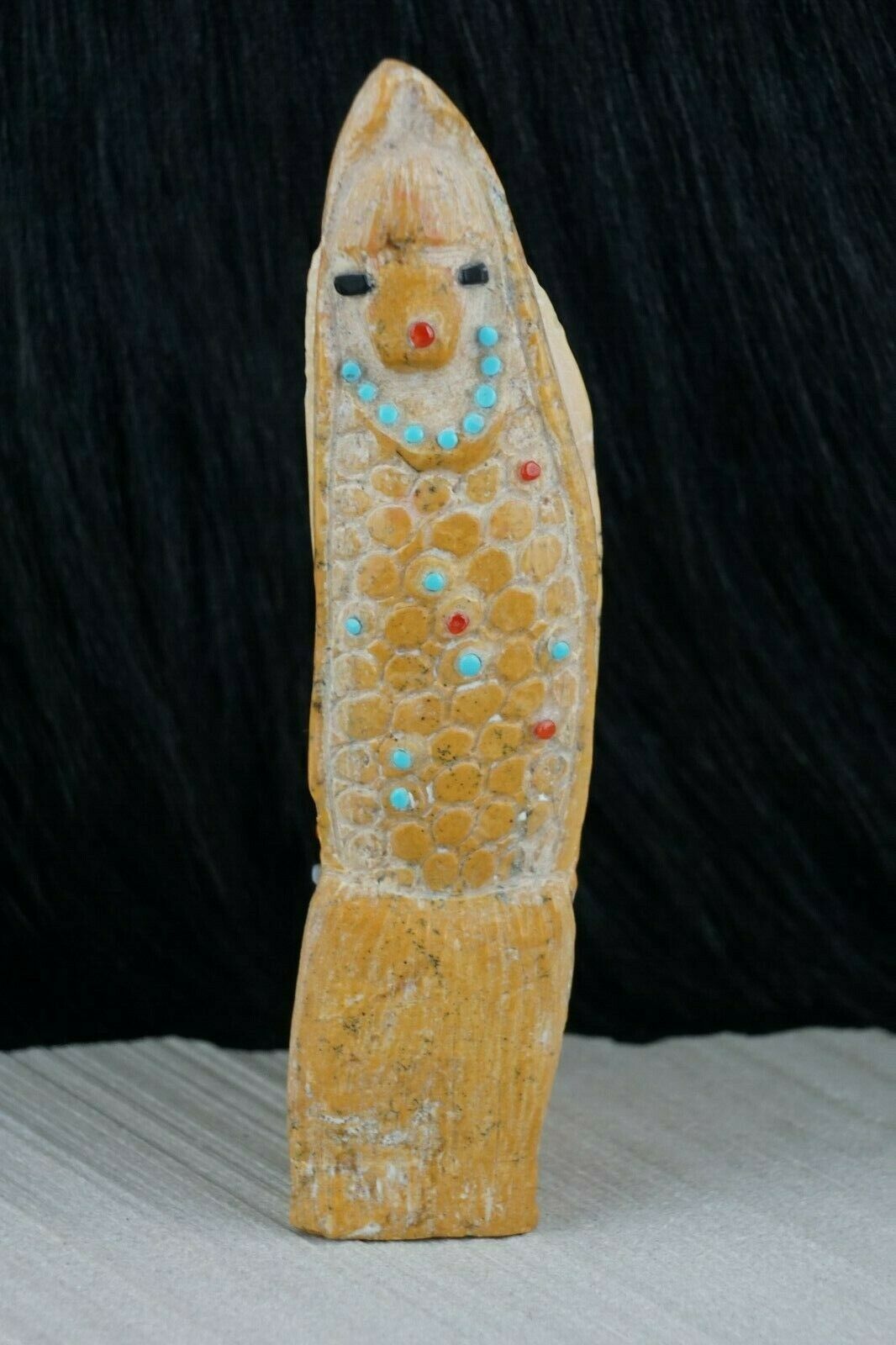 Corn Maiden Zuni Fetish Carving - Derrick Kaamasee - High Lonesome Trading