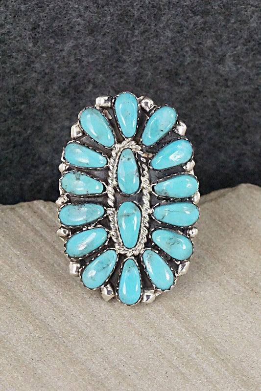 Turquoise and Sterling Silver Ring - Jesse Williams - Size 6.5 (adjustable)