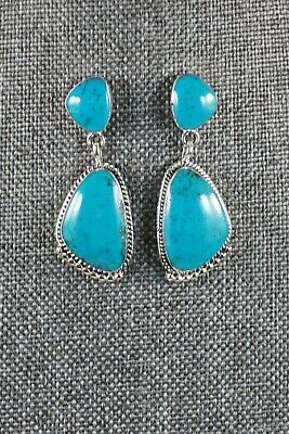 Navajo Turquoise and Sterling Silver Earrings - Sadie Jim