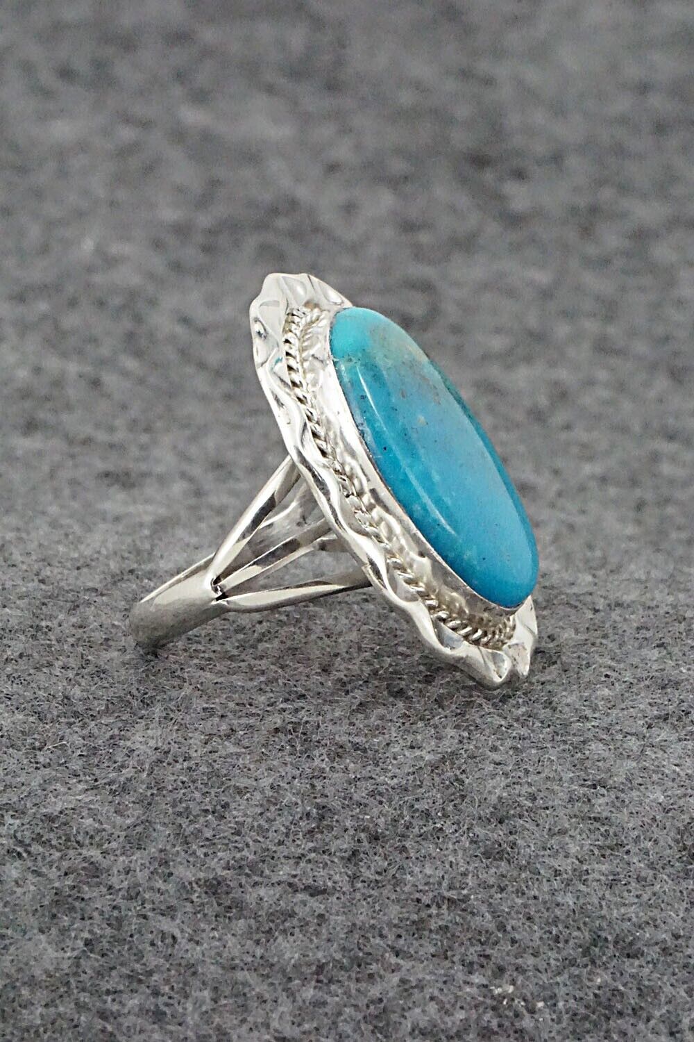 Turquoise & Sterling Silver Ring - Samuel Yellowhair - Size 8.75