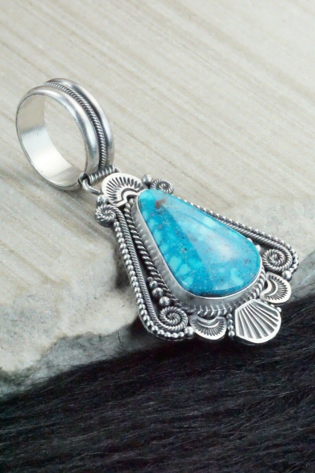 Turquoise & Sterling Silver Pendant - Michael Calladitto