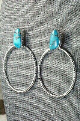 Turquoise & Sterling Silver Earrings - Annie Spencer - High Lonesome Trading
