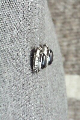 Onyx & Sterling Silver Earrings - Amos Begay