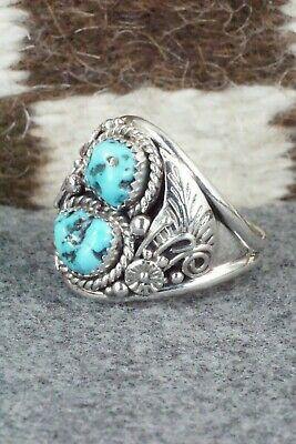 Turquoise & Sterling Silver Ring - Leonard Spencer - Size 13.25 - High Lonesome Trading