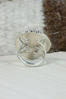 Navajo Spiny Oyster & Sterling Silver Ring - Samuel Yellowhair - Size 7.75