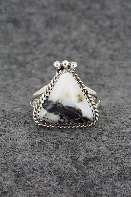 White Buffalo & Sterling Silver Ring - Judy Largo - Size 8.75