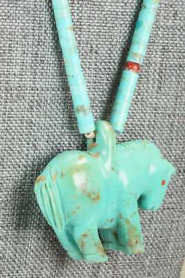 Horse Zuni Fetish Carving Necklace - Andres Quandelacy