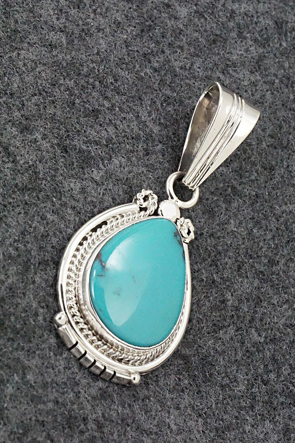 Turquoise & Sterling Silver Pendant - Samuel Yellowhair