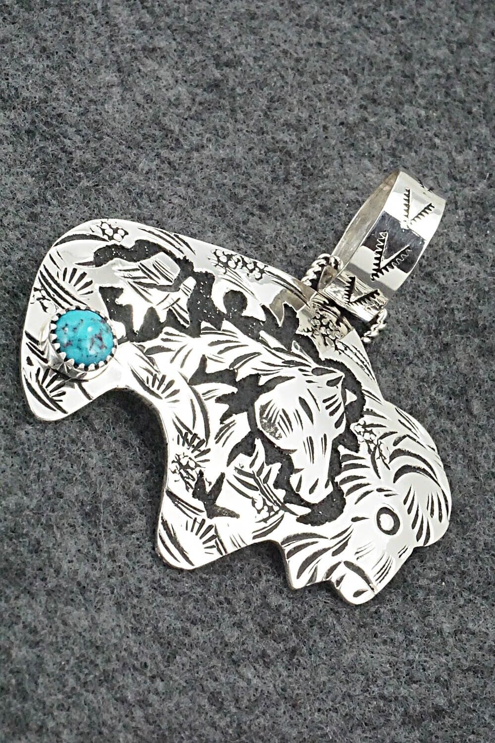 Turquoise & Sterling Silver Pendant - Richard Singer