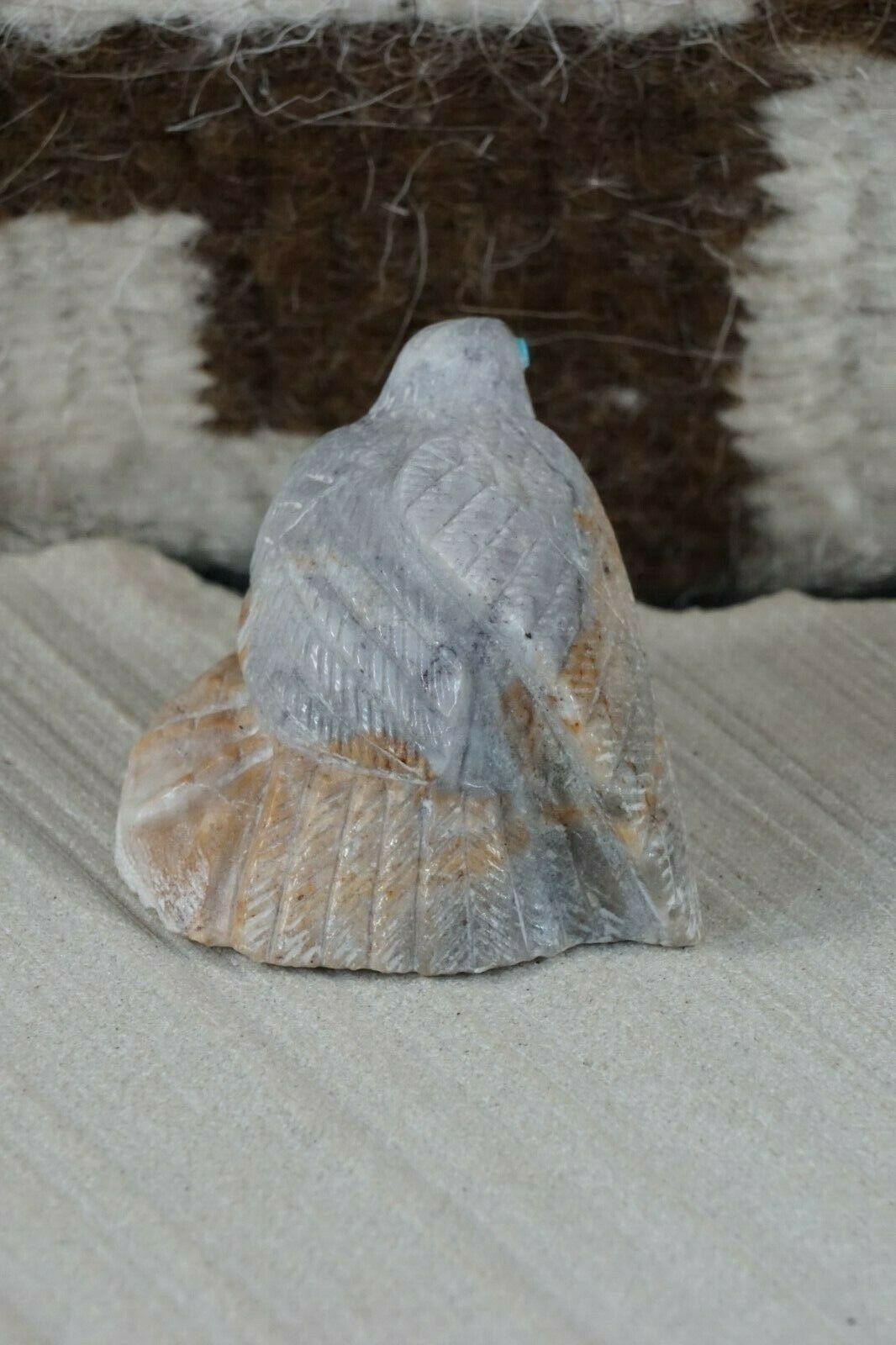 Eagle Zuni Fetish Carving - Derrick Kaamasee - High Lonesome Trading