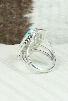 Turquoise & Sterling Silver Ring - Andrew Vandever - Size 7.75
