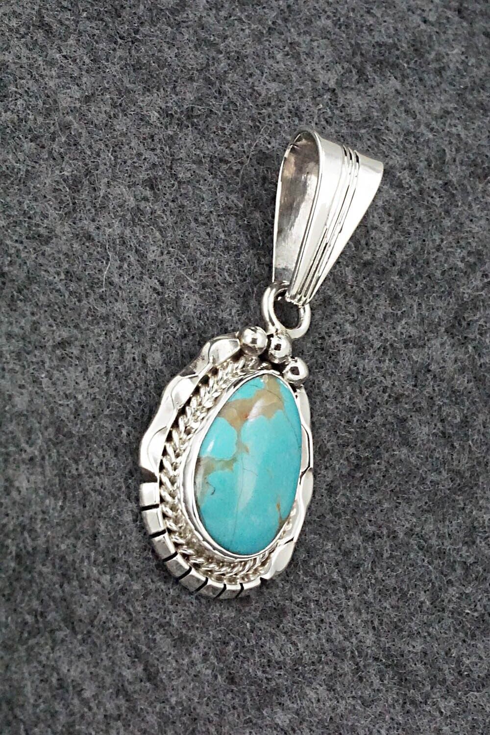 Turquoise & Sterling Silver Pendant - Samuel Yellowhair