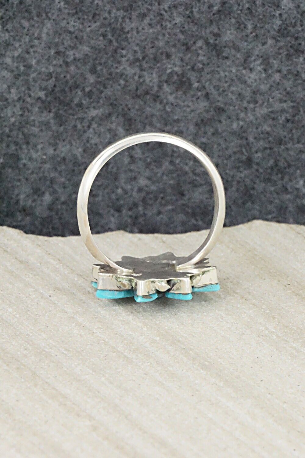 Turquoise & Sterling Silver Ring - Rose Kanteena - Size 6.75