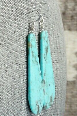 Turquoise & Sterling Silver Earrings - Lupe Lovato