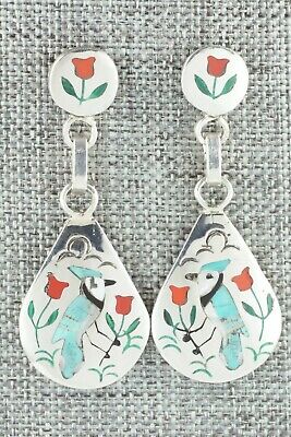 Multi Stone Inlay and Sterling Silver Earrings - Sammy Guardian