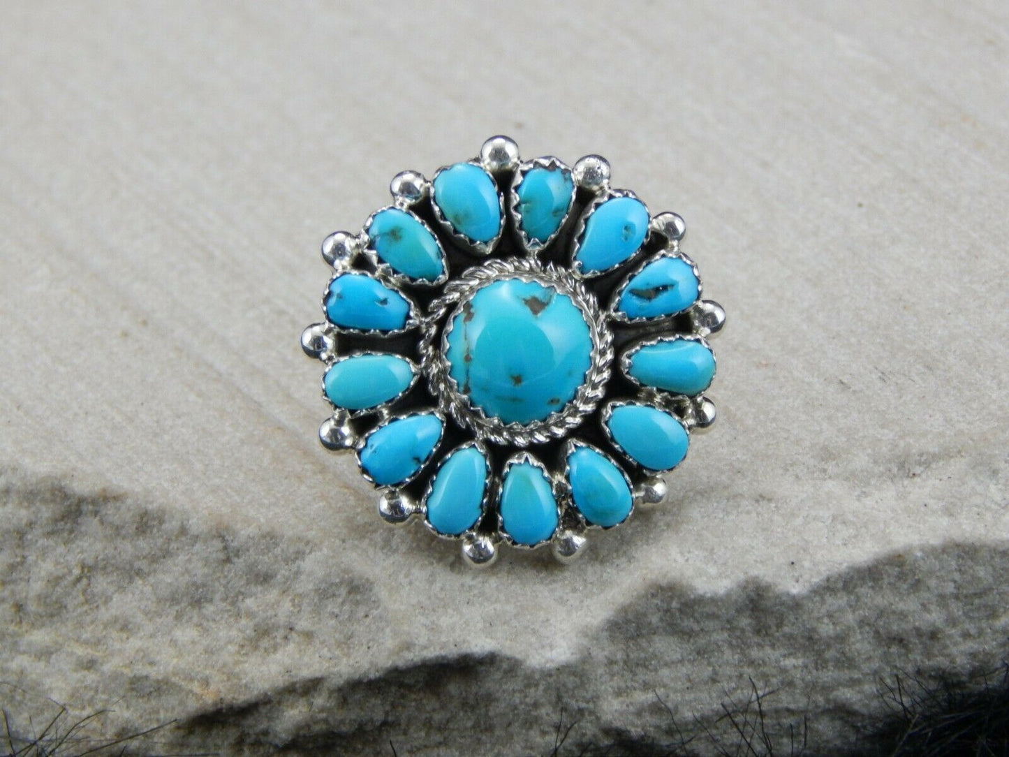 Navajo Sterling Silver & Turquoise Ring - Eric Wilson - High Lonesome Trading